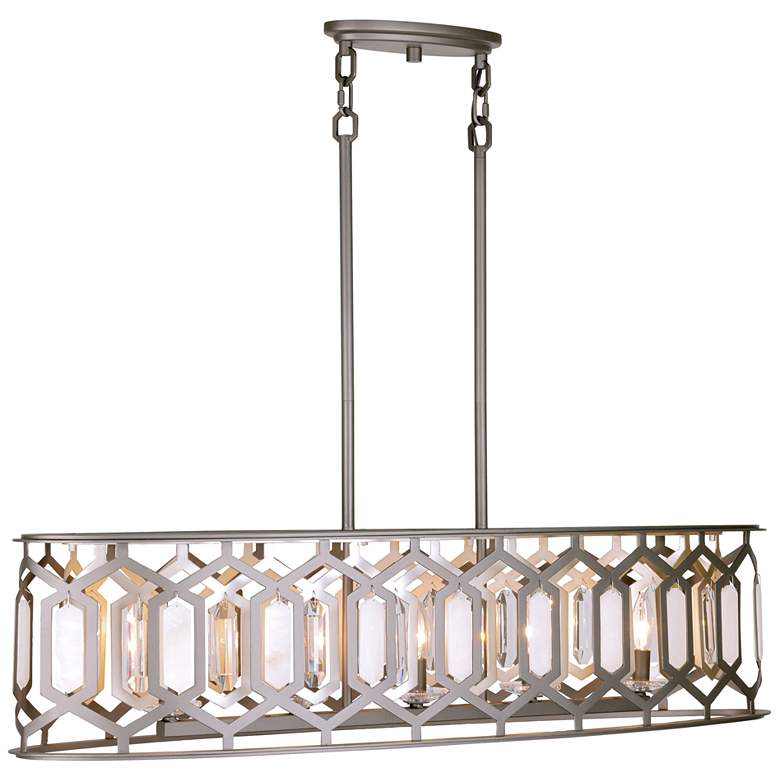 Image 4 Minka-Lavery Hexly 5-Light Bronze and Sultry Silver Island Chandelier more views