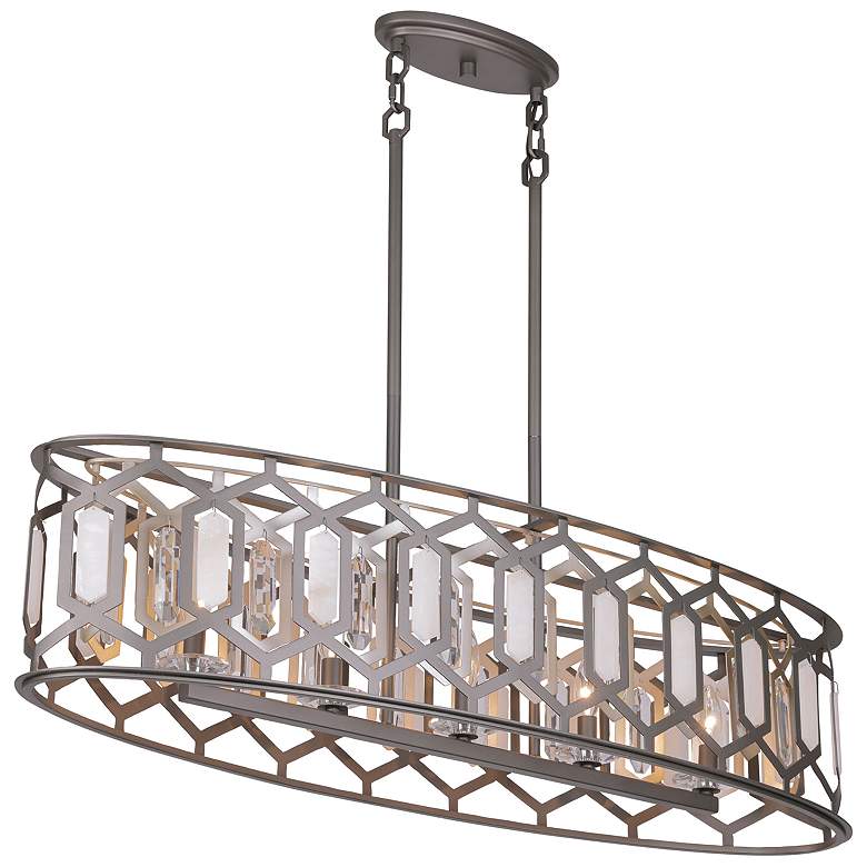 Image 5 Minka-Lavery Hexly 5-Light Bronze and Sultry Silver Island Chandelier more views