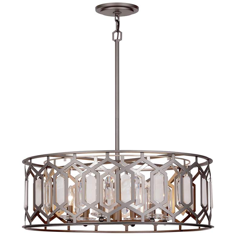 Image 2 Minka-Lavery Hexly 6-Light Bronze and Sultry Silver Pendant
