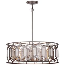 Minka-Lavery Hexly 6-Light Bronze and Sultry Silver Pendant