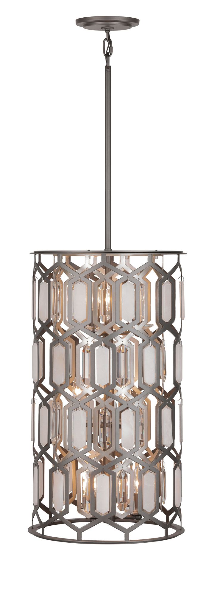 Image 3 Minka-Lavery Hexly 9-Light Bronze and Sultry Silver 16-in Dia Foyer Pendant more views