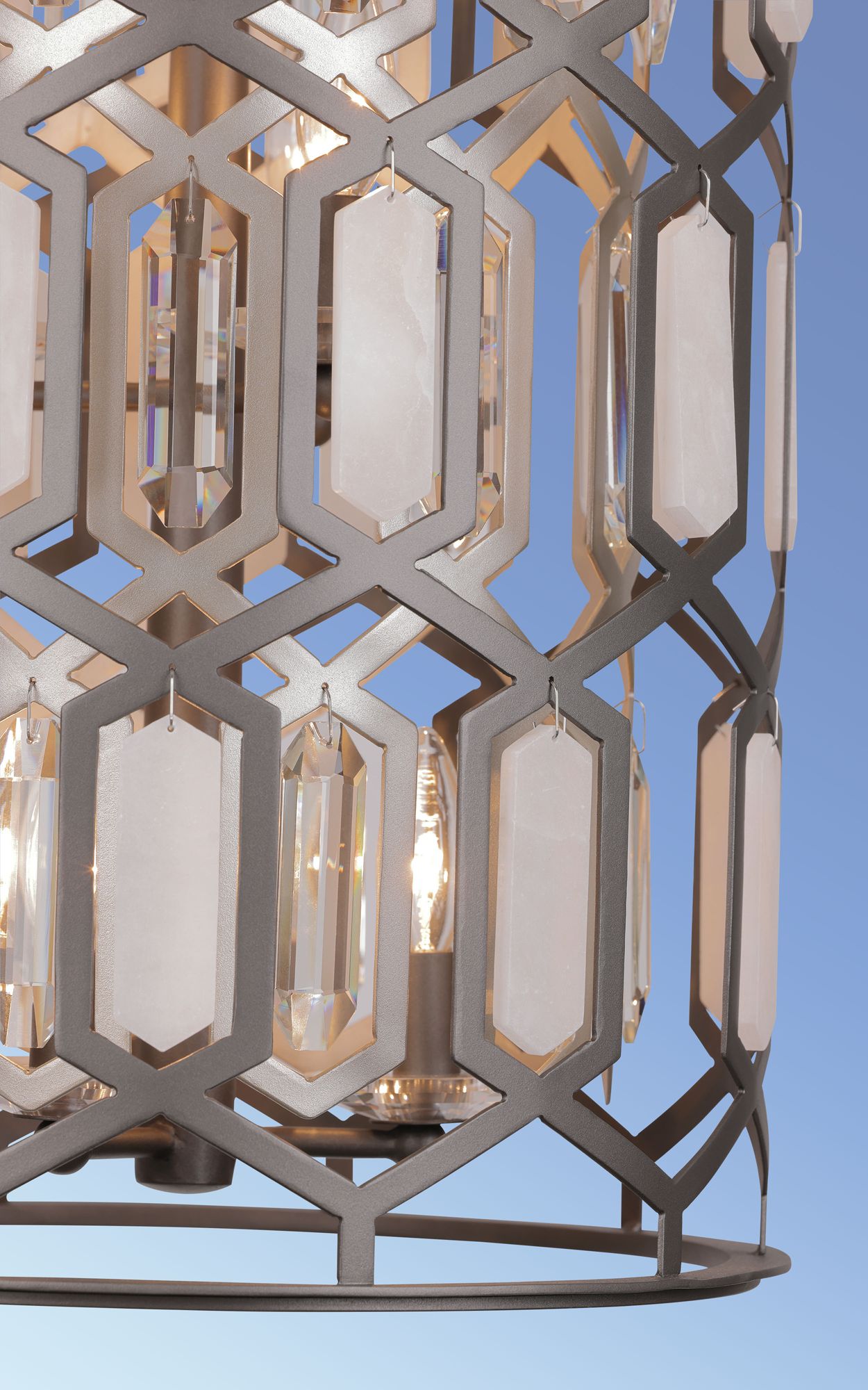 Image 7 Minka-Lavery Hexly 9-Light Bronze and Sultry Silver 16-in Dia Foyer Pendant more views