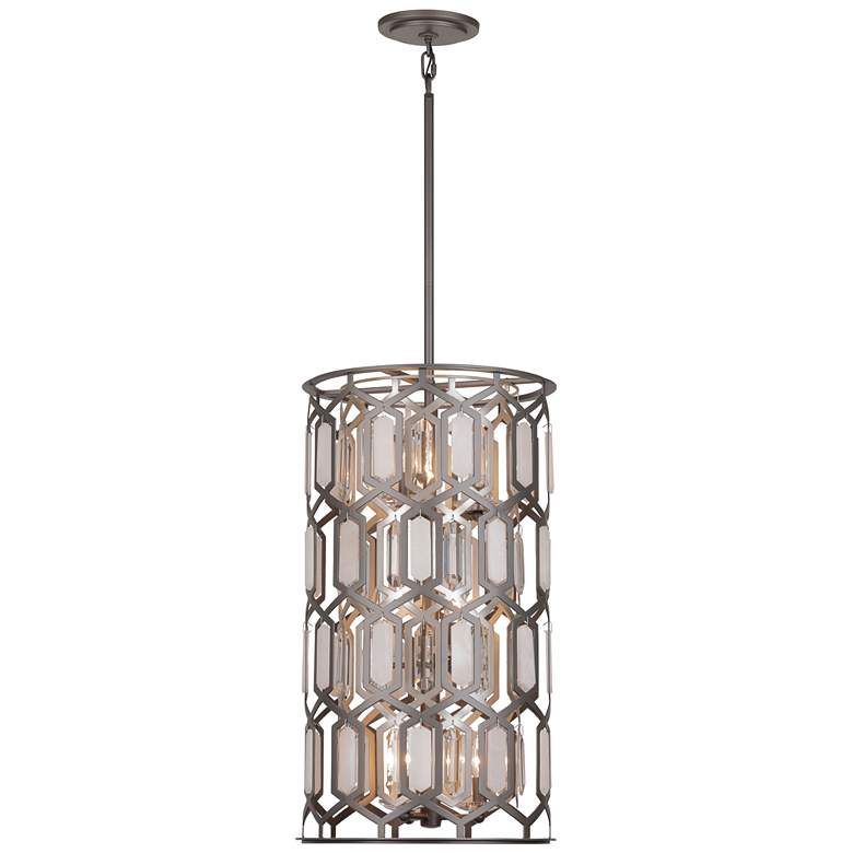 Image 1 Minka-Lavery Hexly 9-Light Bronze and Sultry Silver Foyer Pendant