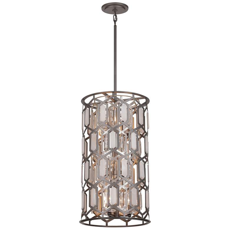 Image 2 Minka-Lavery Hexly 9-Light Bronze and Sultry Silver Foyer Pendant more views