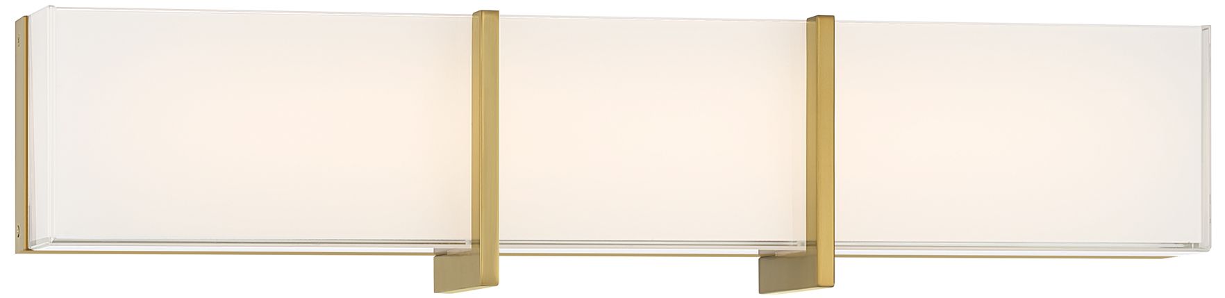 Minka-Lavery High Rise LED 24.25-in Bath Bar - Brush Gold with White Glass