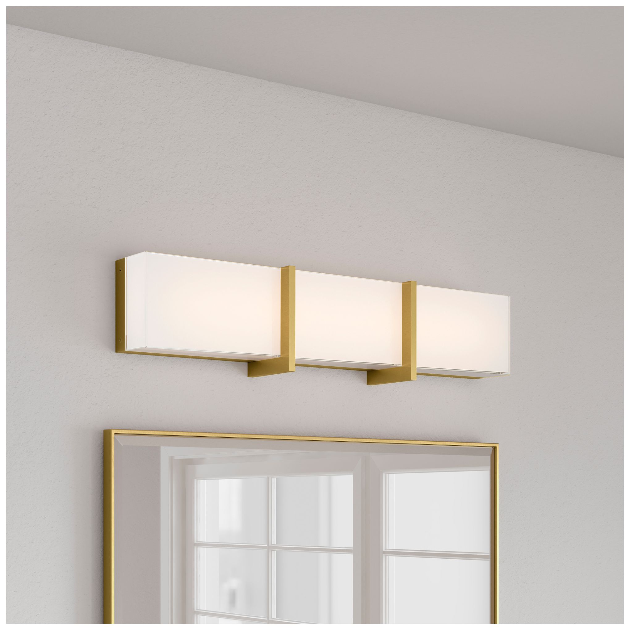 Image 2 Minka-Lavery High Rise LED 24.25-in Bath Bar - Brush Gold with White Glass more views