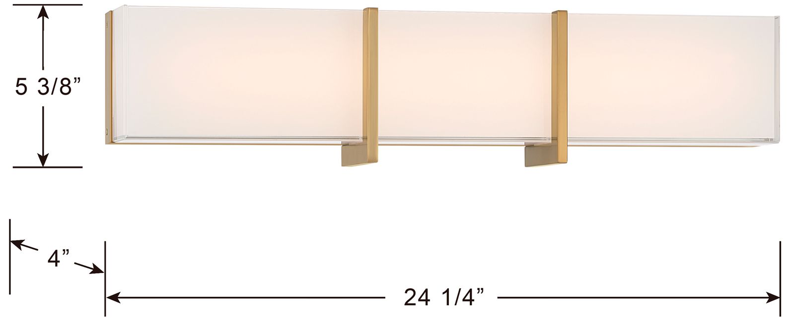 Image 6 Minka-Lavery High Rise LED 24.25-in Bath Bar - Brush Gold with White Glass more views
