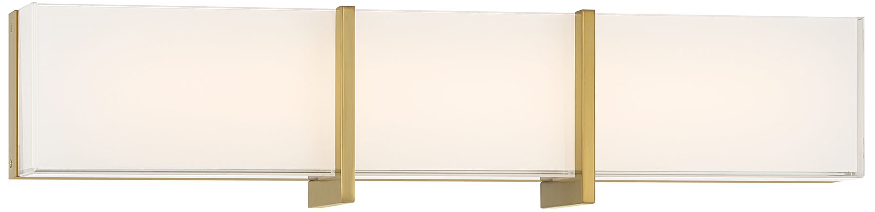 Minka-Lavery High Rise LED 24.25-in Bath Bar - Brush Gold with White Glass