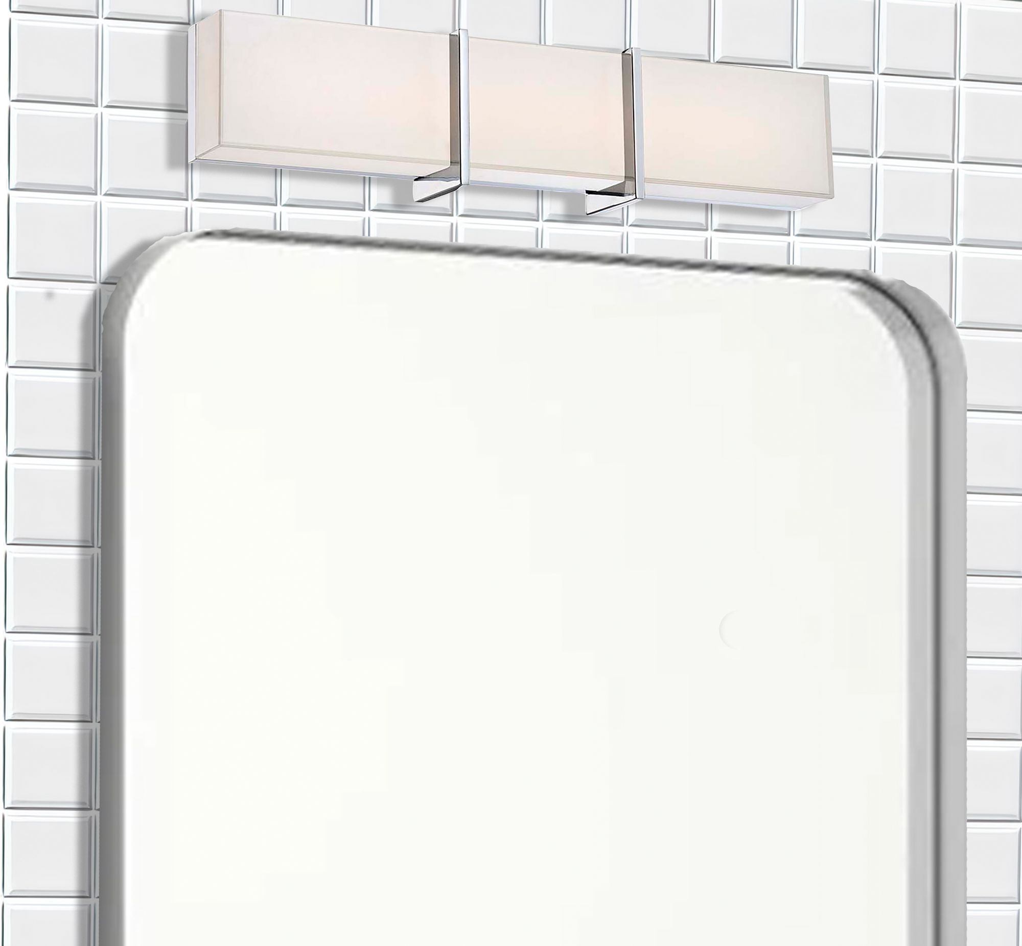 Image 3 Minka-Lavery High Rise LED 24.25-in Chrome Vanity Light with Glass Shade more views