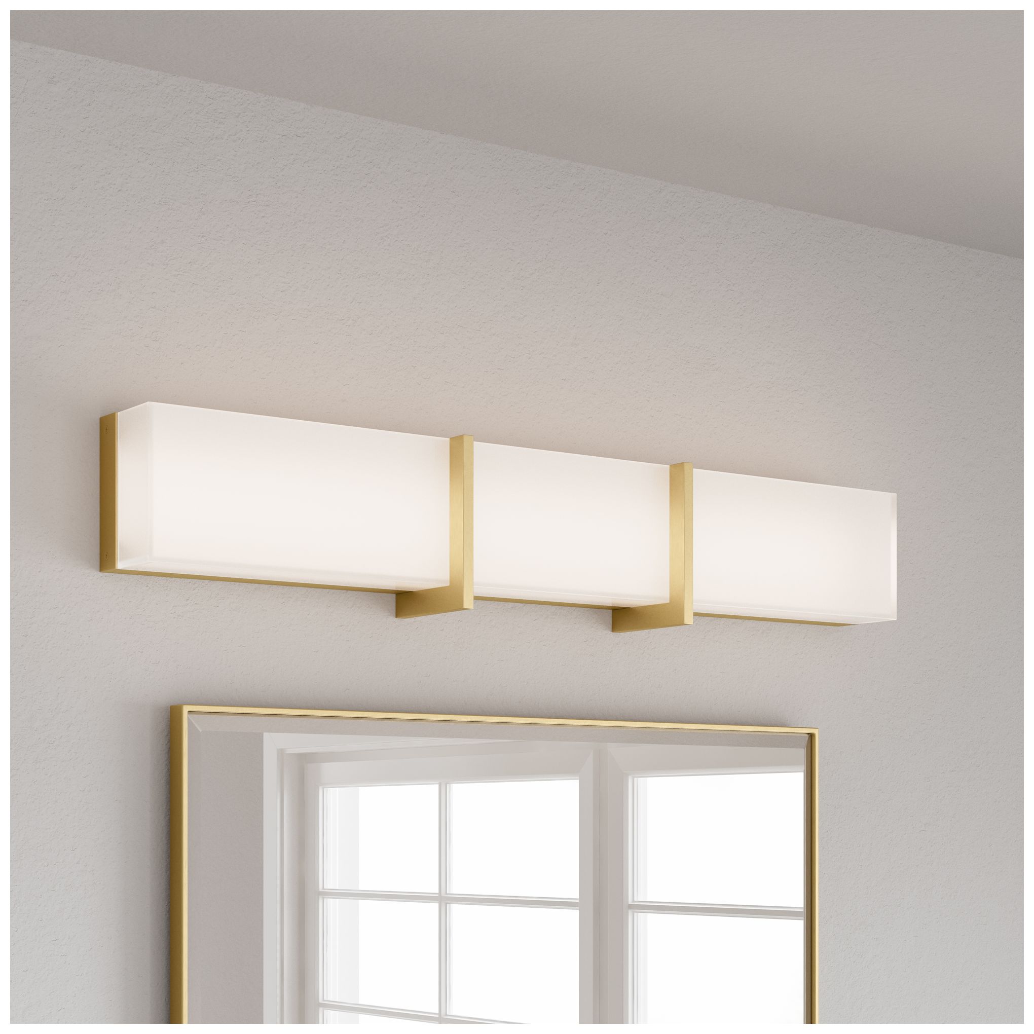 Thumbnail2 of Minka-Lavery High Rise LED 30.25-in Bath Bar - Brush Gold with White Glass more views