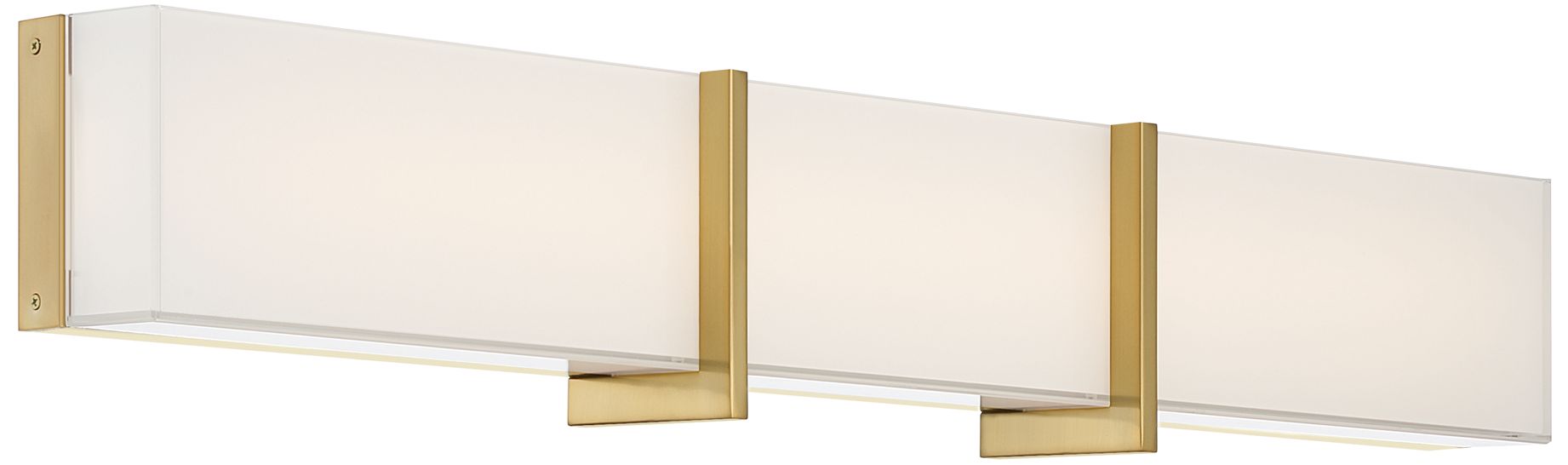Minka-Lavery High Rise LED 30.25-in Bath Bar - Brush Gold with White Glass
