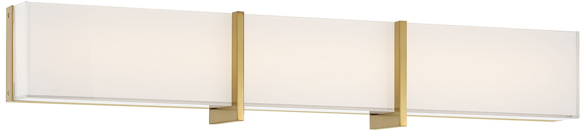 Minka-Lavery High Rise LED 30.25-in Bath Bar - Brush Gold with White Glass