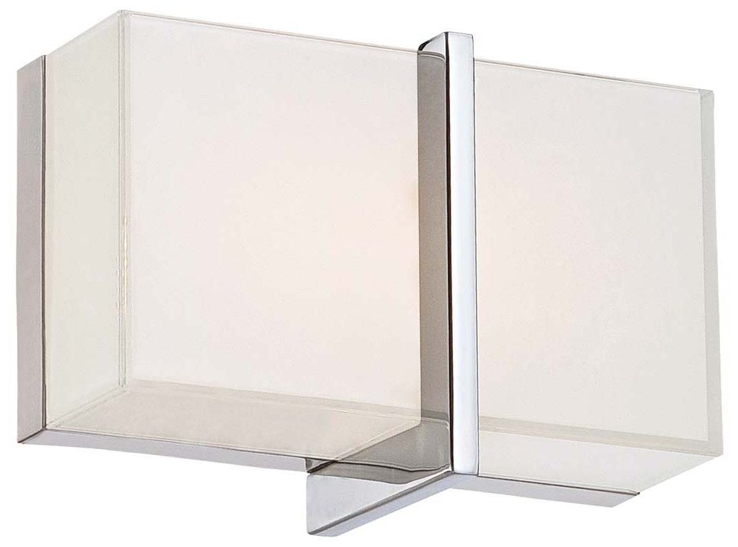 Image 2 Minka-Lavery High Rise LED 8.25-in Chrome Vanity Light with Glass Shade