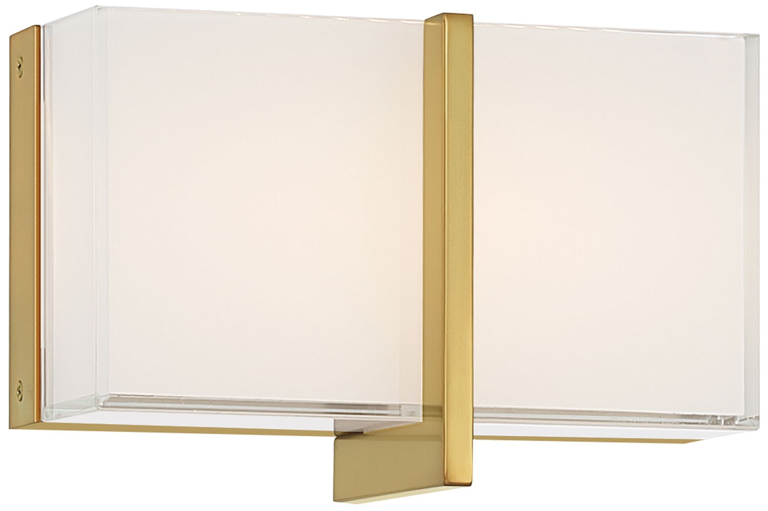 Minka-Lavery High Rise LED 8.5-in Bath Bar - Brushed Gold with White Glass