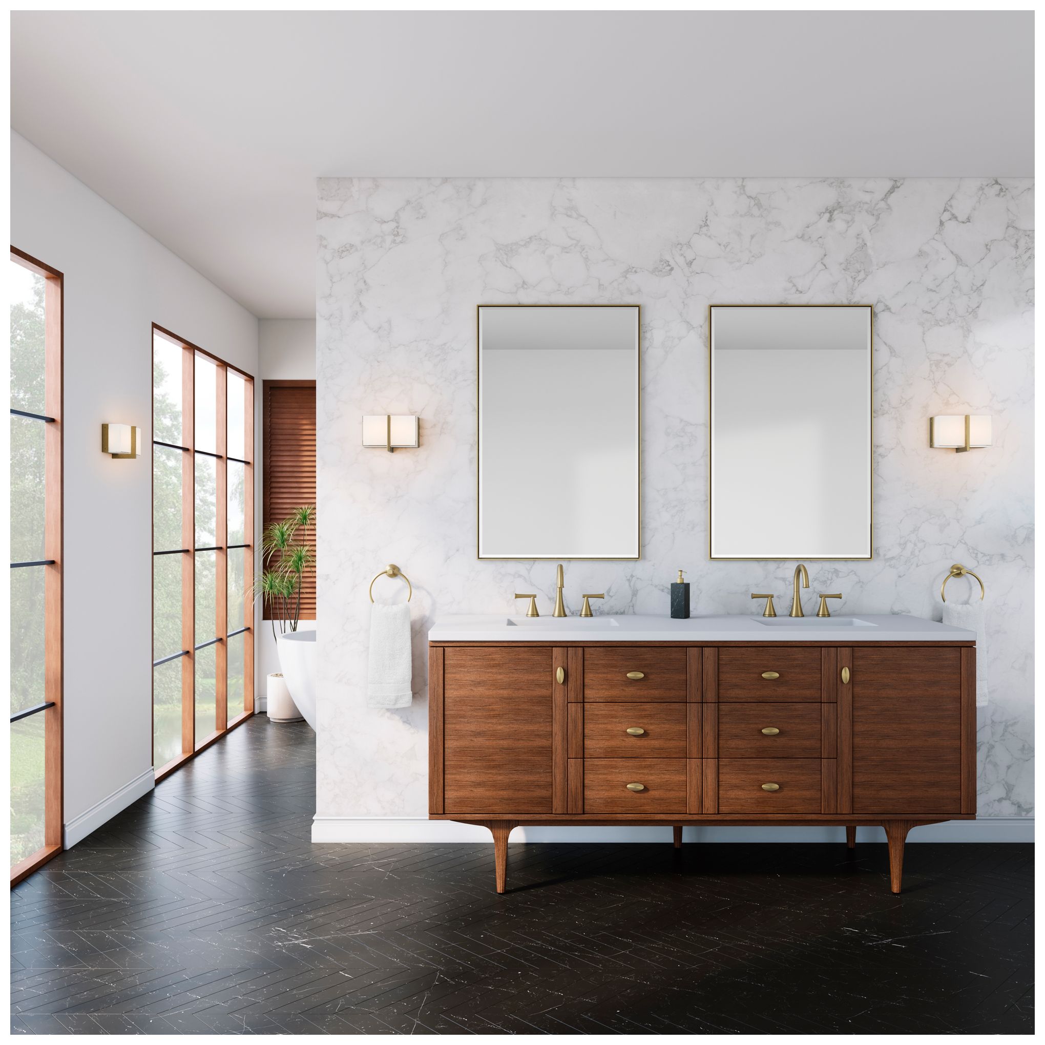 Image 4 Minka-Lavery High Rise LED 8.5-in Bath Bar - Brushed Gold with White Glass more views