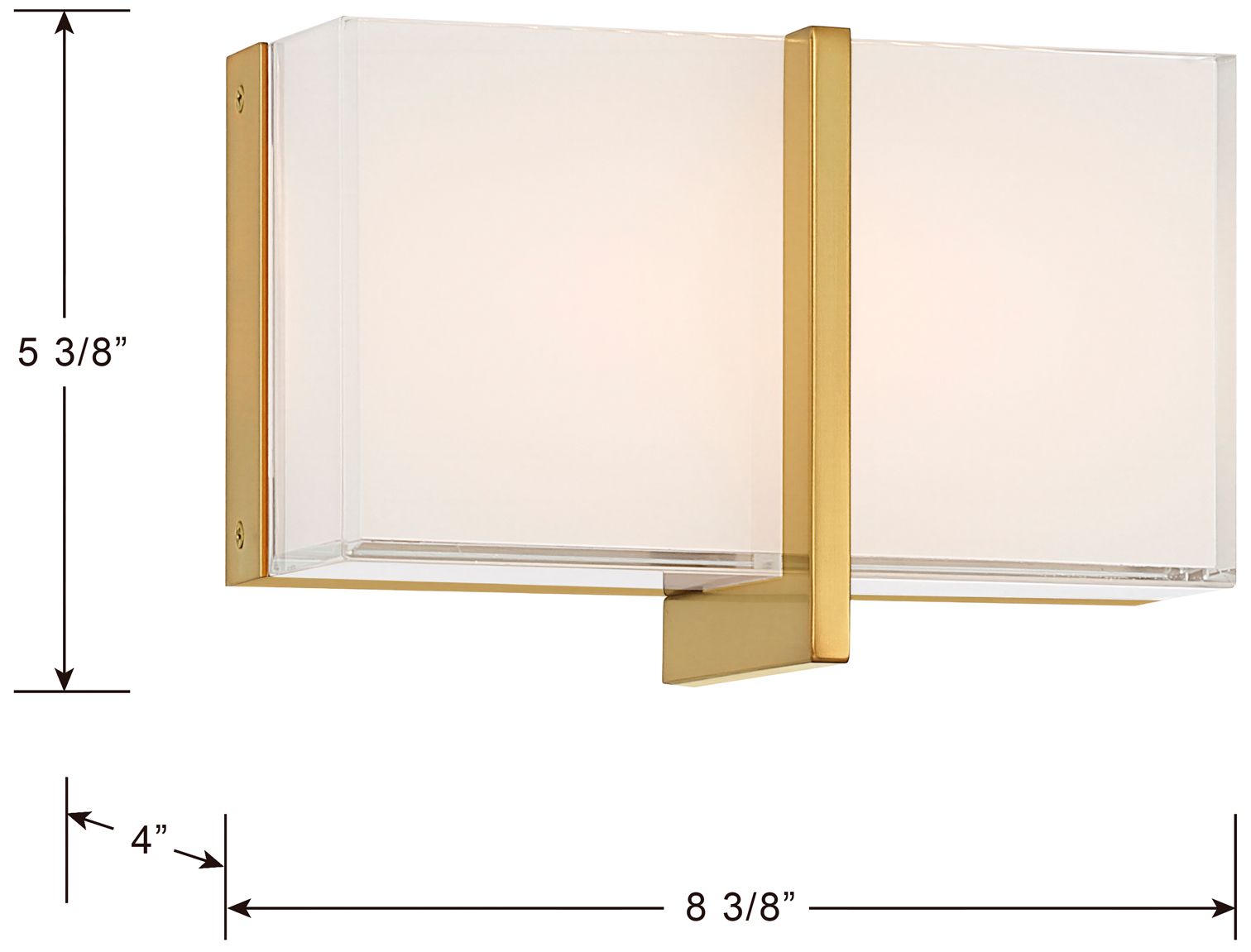 Image 6 Minka-Lavery High Rise LED 8.5-in Bath Bar - Brushed Gold with White Glass more views