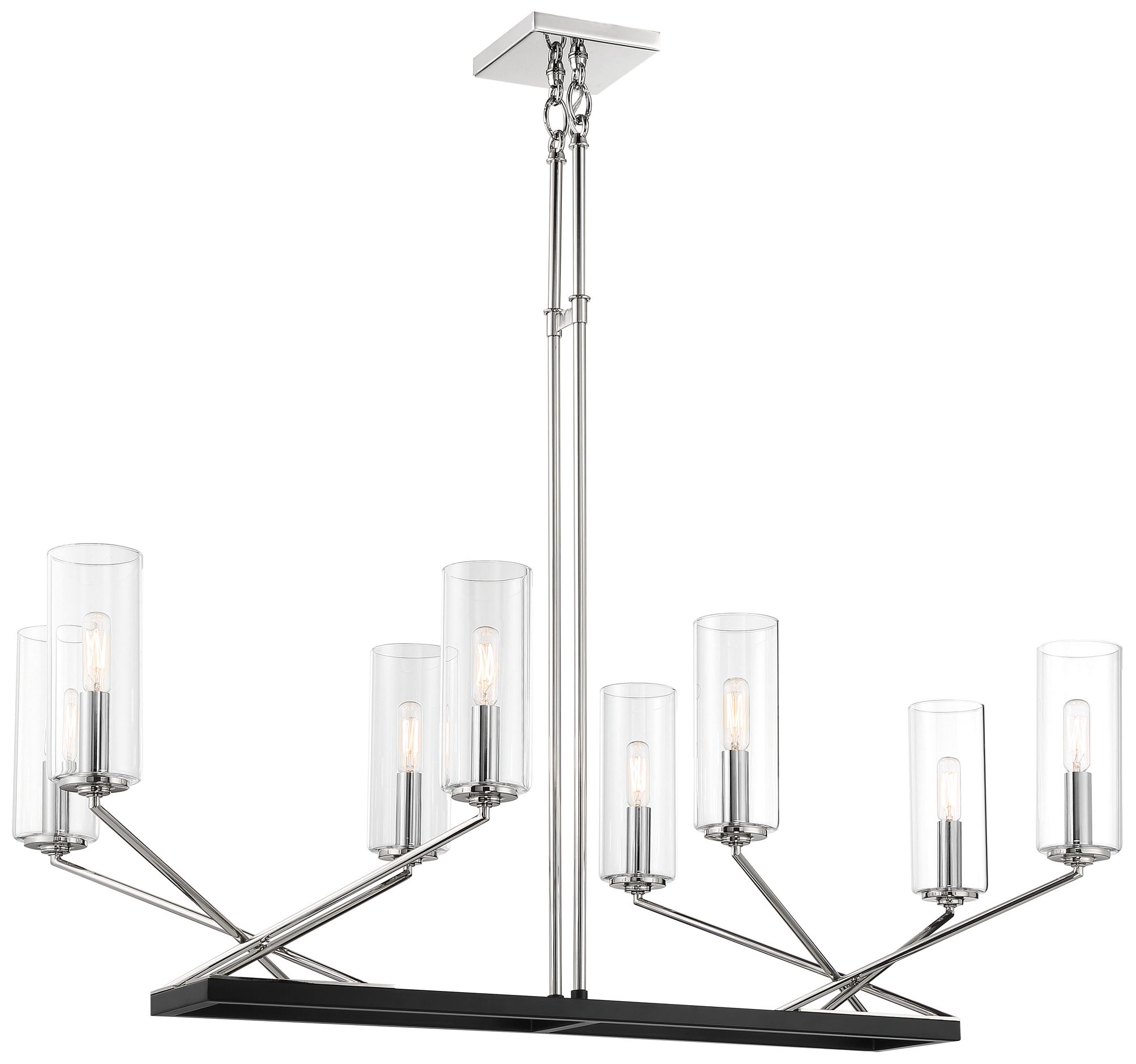 Thumbnail2 of Minka-Lavery Highland Crossing 8-Light Nickel and Black Linear Chandelier