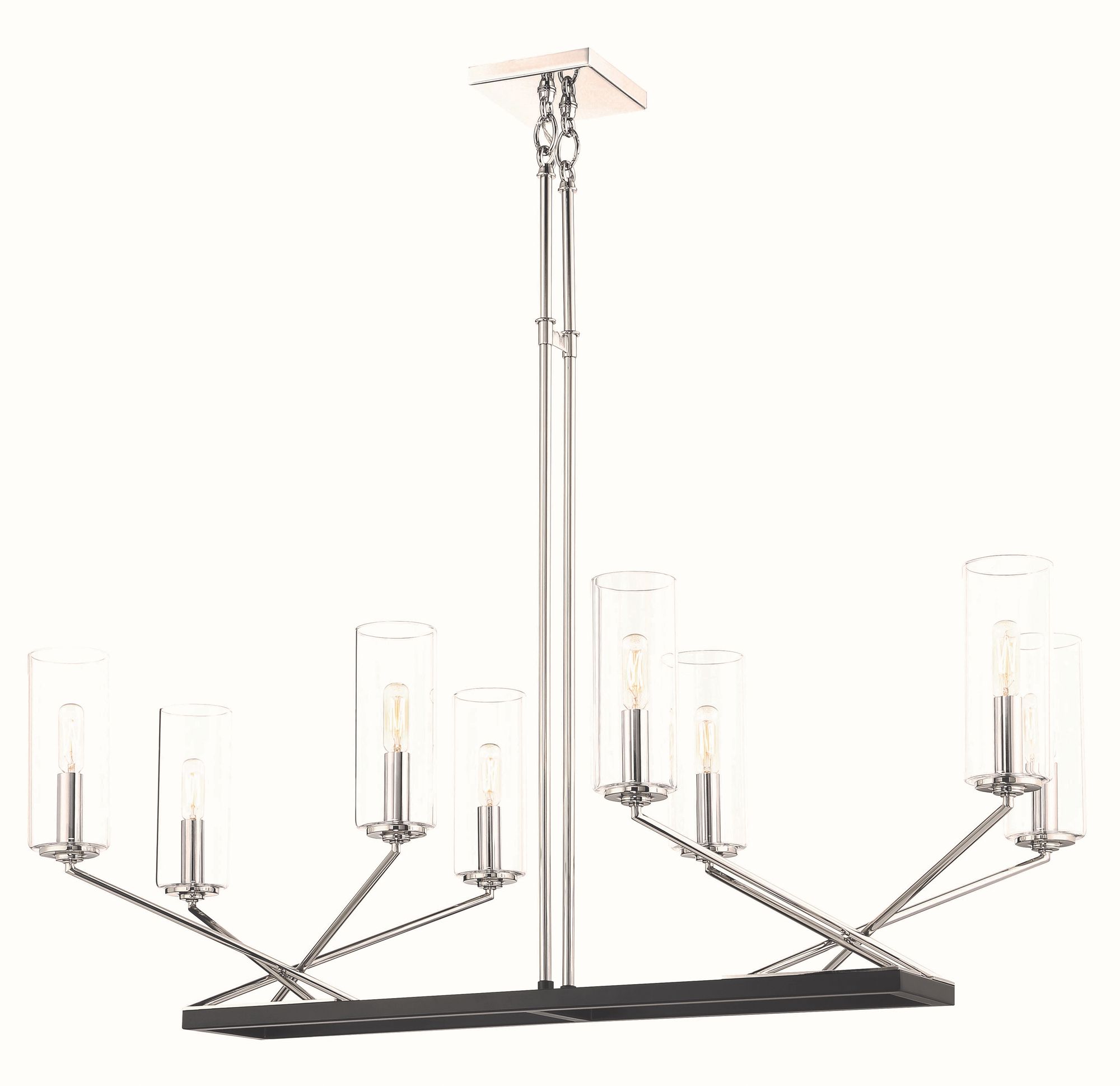 Thumbnail3 of Minka-Lavery Highland Crossing 8-Light Nickel and Black Linear Chandelier more views