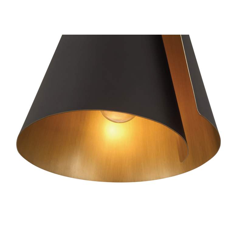 Image 3 Minka-Lavery Hillcrest 1-Light 12-in Dark Bronze and Legacy Brass Pendant more views