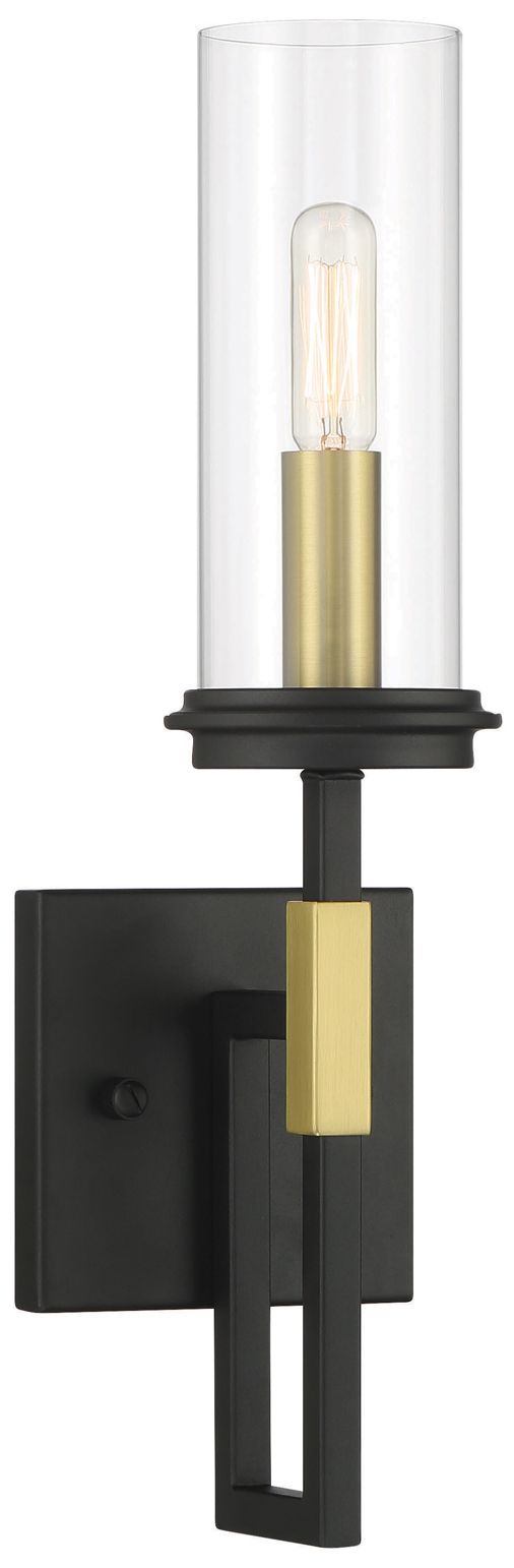 Image 2 Minka-Lavery Hillstone 1-Light Black and Soft Brass Wall Sconce