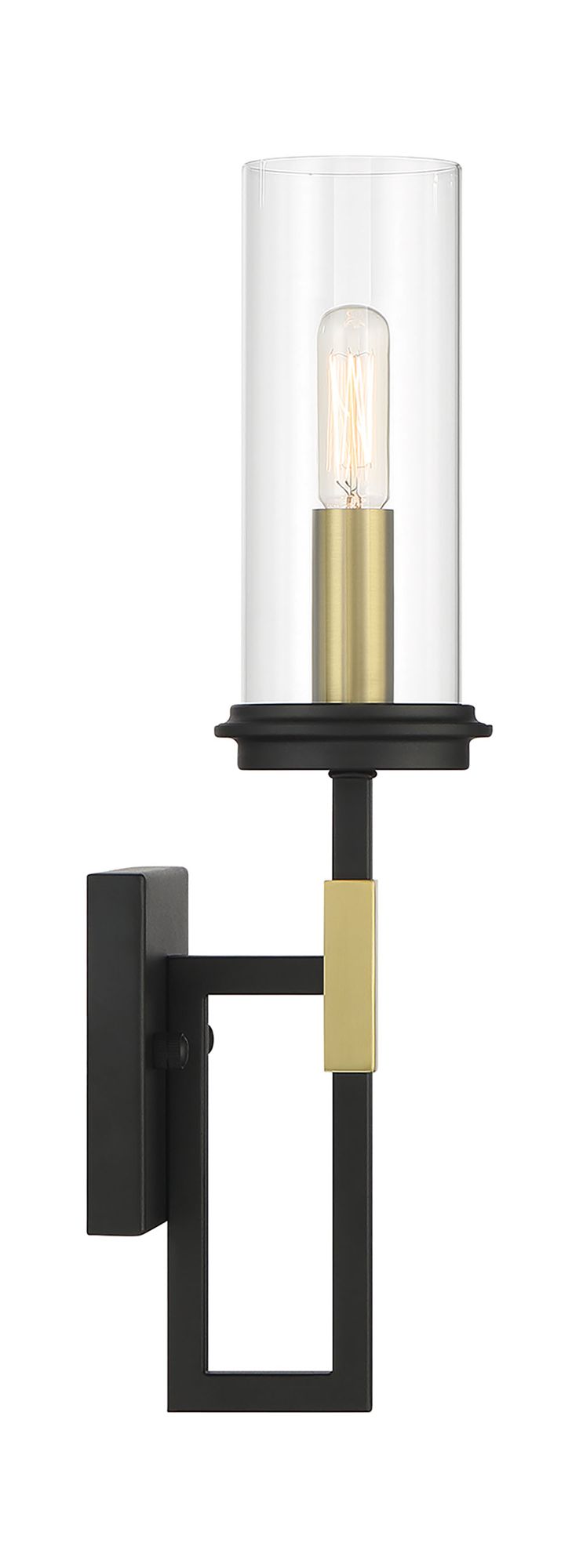 Image 5 Minka-Lavery Hillstone 1-Light Black and Soft Brass Wall Sconce more views