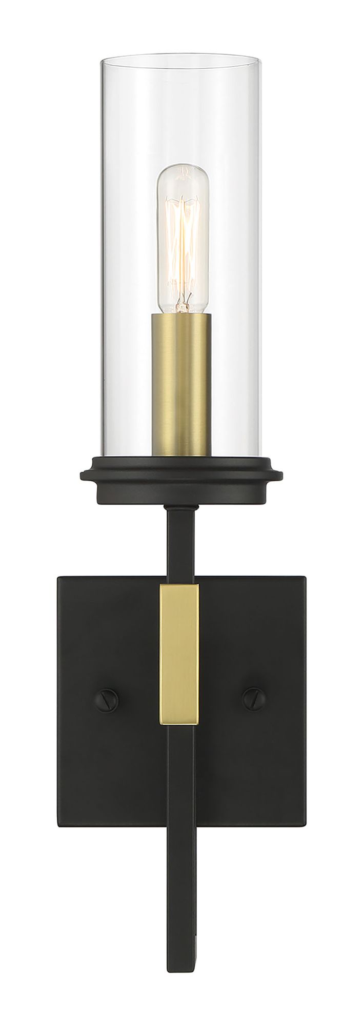 Image 6 Minka-Lavery Hillstone 1-Light Black and Soft Brass Wall Sconce more views