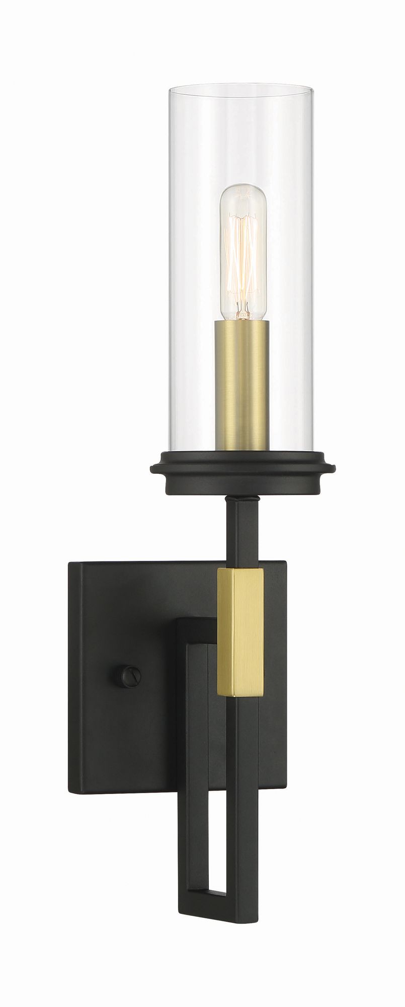 Image 7 Minka-Lavery Hillstone 1-Light Black and Soft Brass Wall Sconce more views