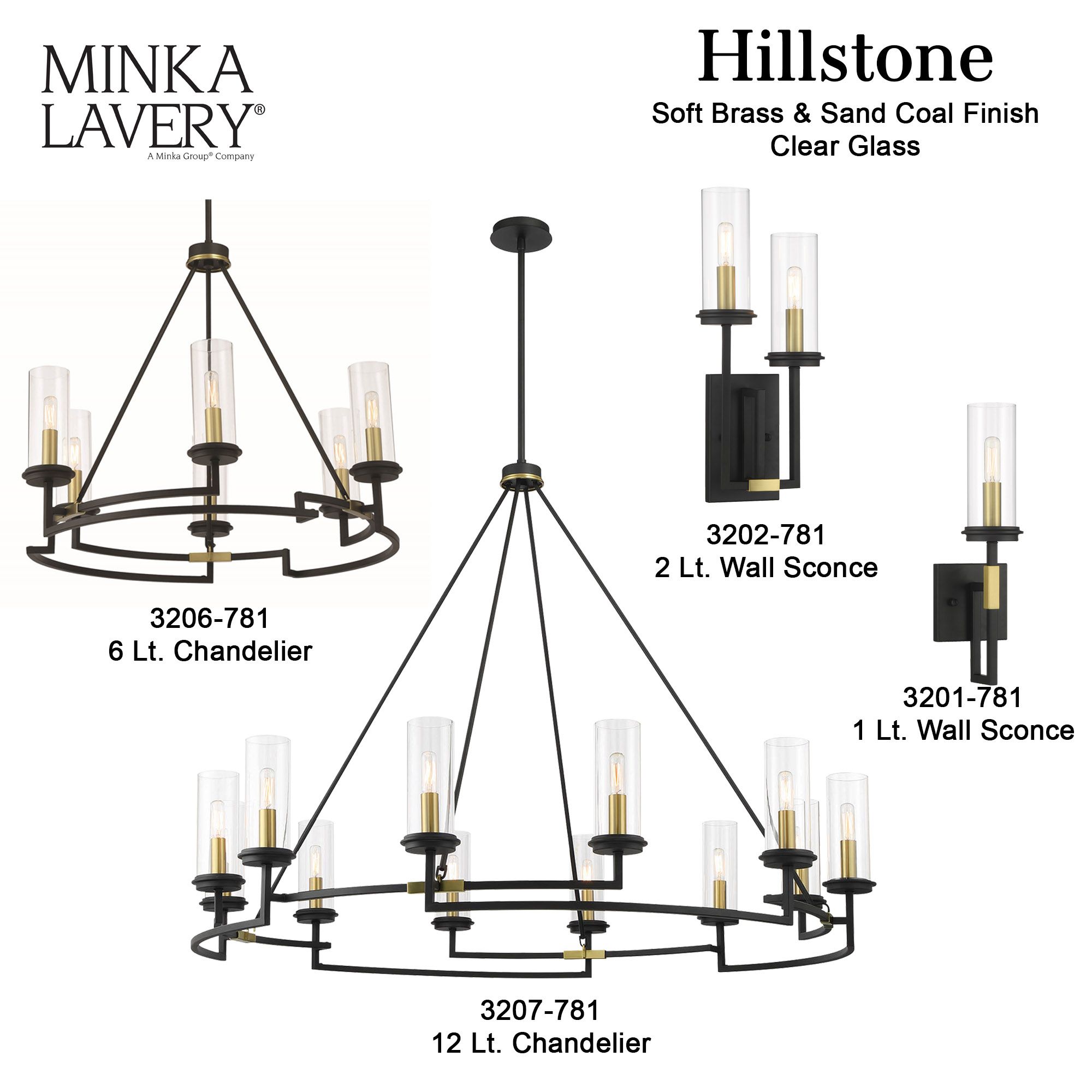 Minka-Lavery Hillstone 1-Light Black and Soft Brass Wall Sconce