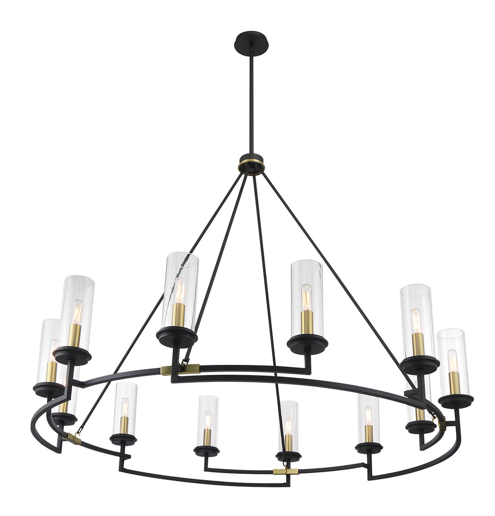 Image 4 Minka-Lavery Hillstone 12-Light Black and Soft Brass Chandelier more views