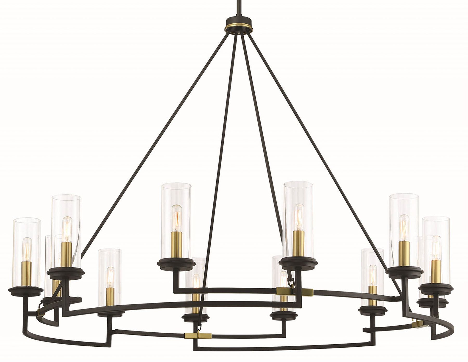 Image 6 Minka-Lavery Hillstone 12-Light Black and Soft Brass Chandelier more views