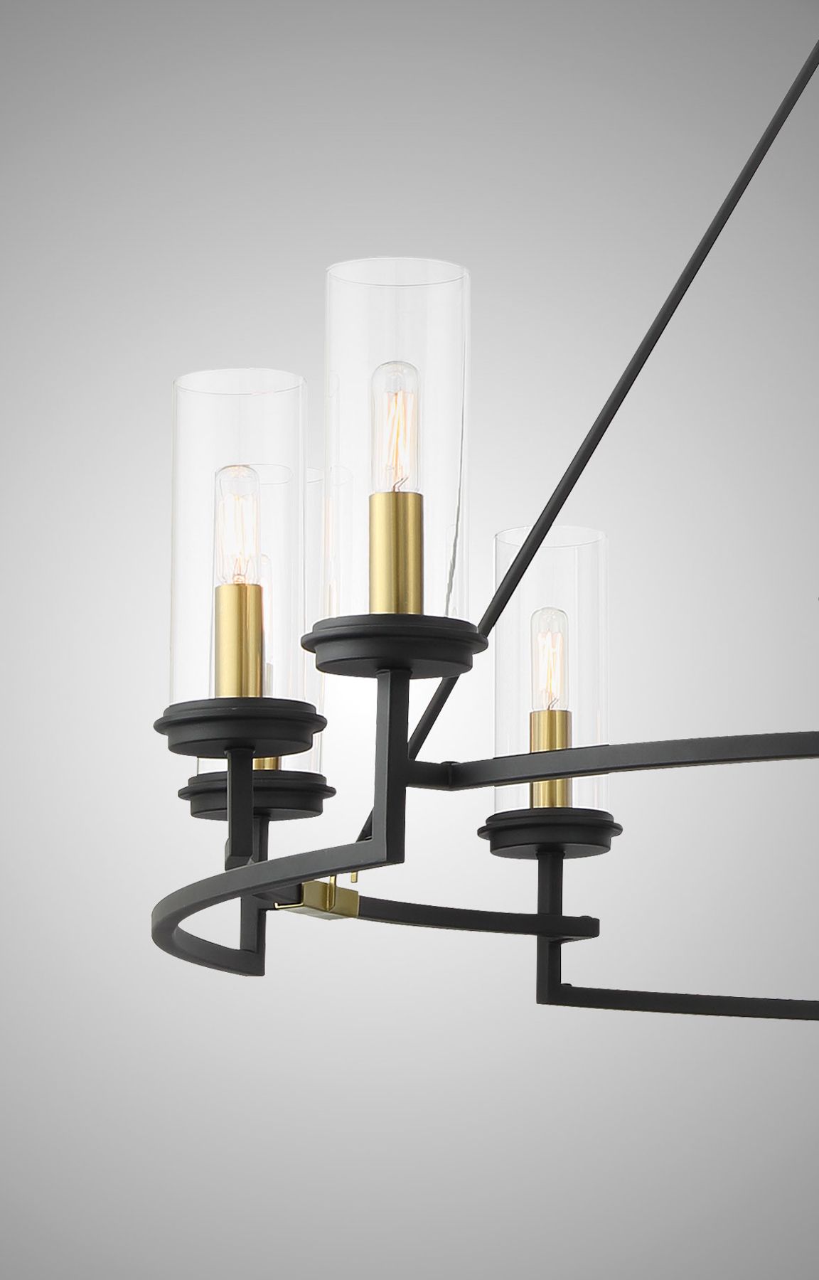 Image 7 Minka-Lavery Hillstone 12-Light Black and Soft Brass Chandelier more views
