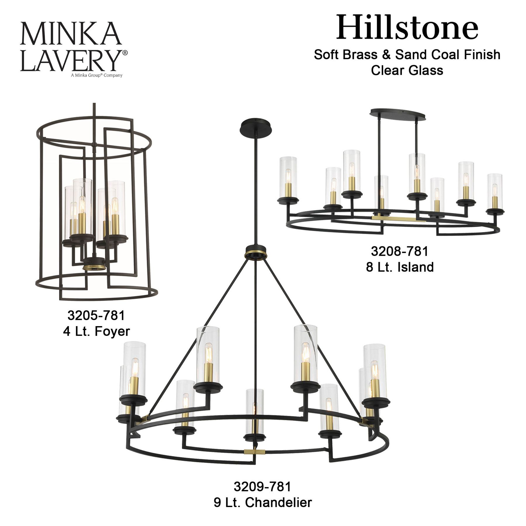 Minka-Lavery Hillstone 12-Light Black and Soft Brass Chandelier