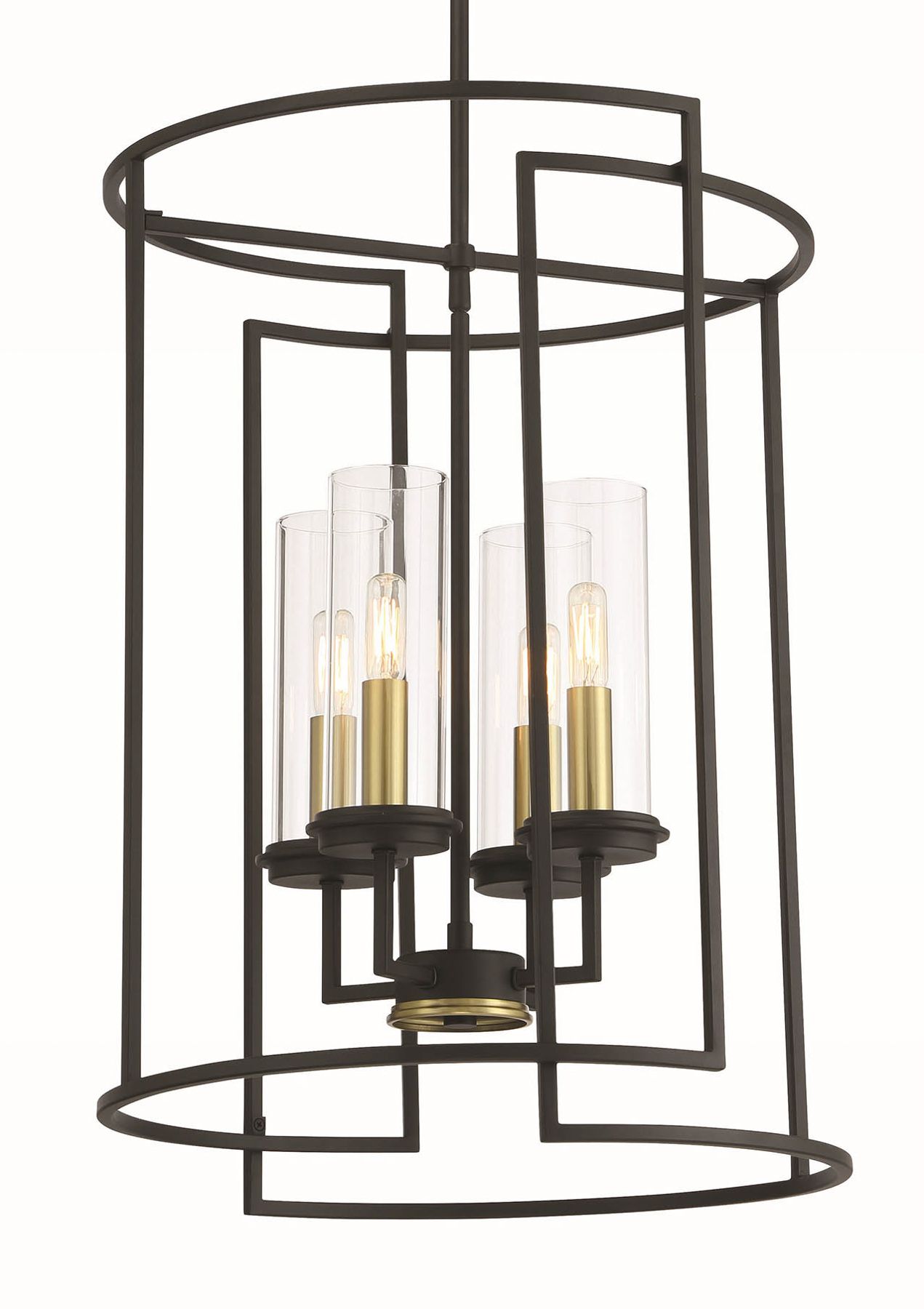 Image 6 Minka-Lavery Hillstone 4-Light Black and Soft Brass Pendant more views