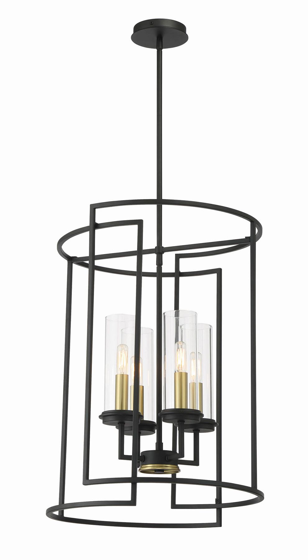 Minka-Lavery Hillstone 4-Light Black and Soft Brass Pendant
