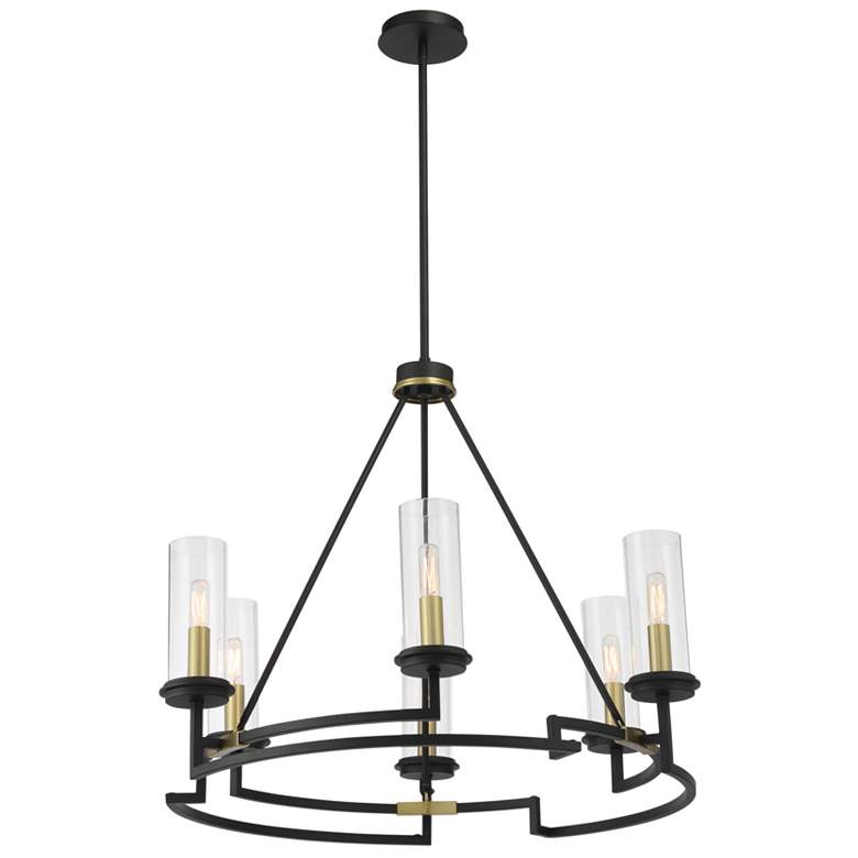 Image 1 Minka-Lavery Hillstone 6-Light Black and Soft Brass Chandelier