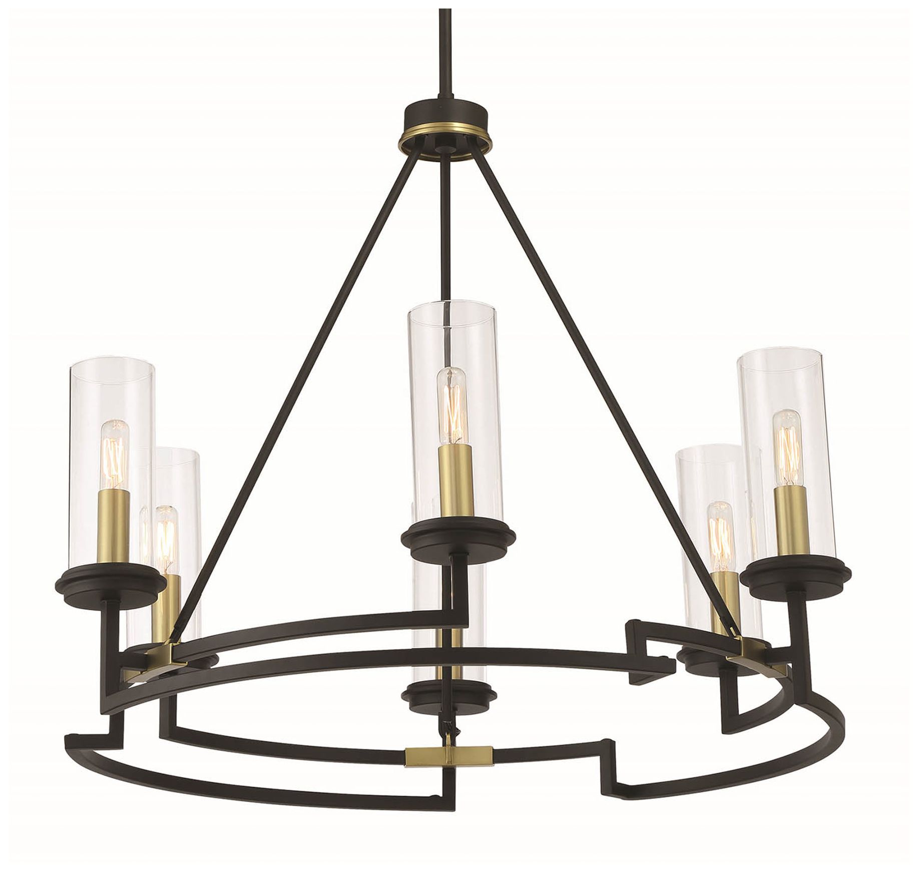 Image 6 Minka-Lavery Hillstone 6-Light Black and Soft Brass Chandelier more views