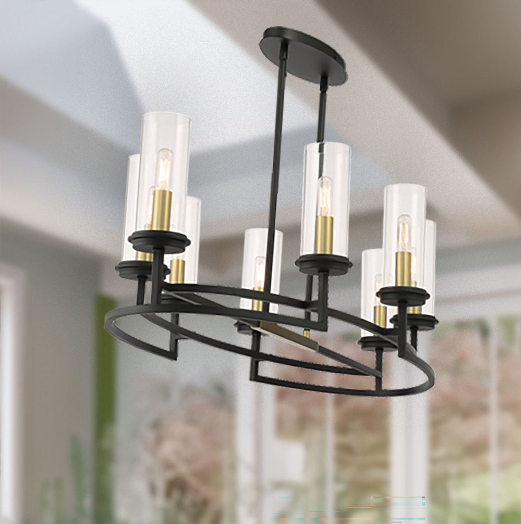 Image 3 Minka-Lavery Hillstone 8-Light Black and Soft Brass Island Chandelier more views