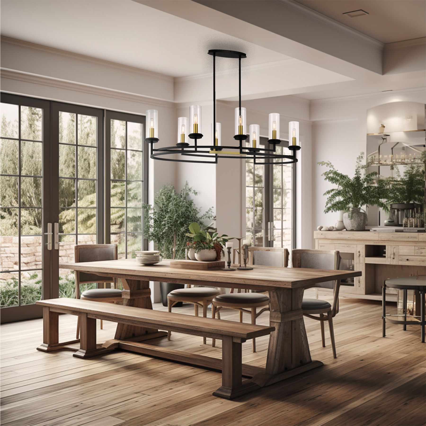 Image 4 Minka-Lavery Hillstone 8-Light Black and Soft Brass Island Chandelier more views