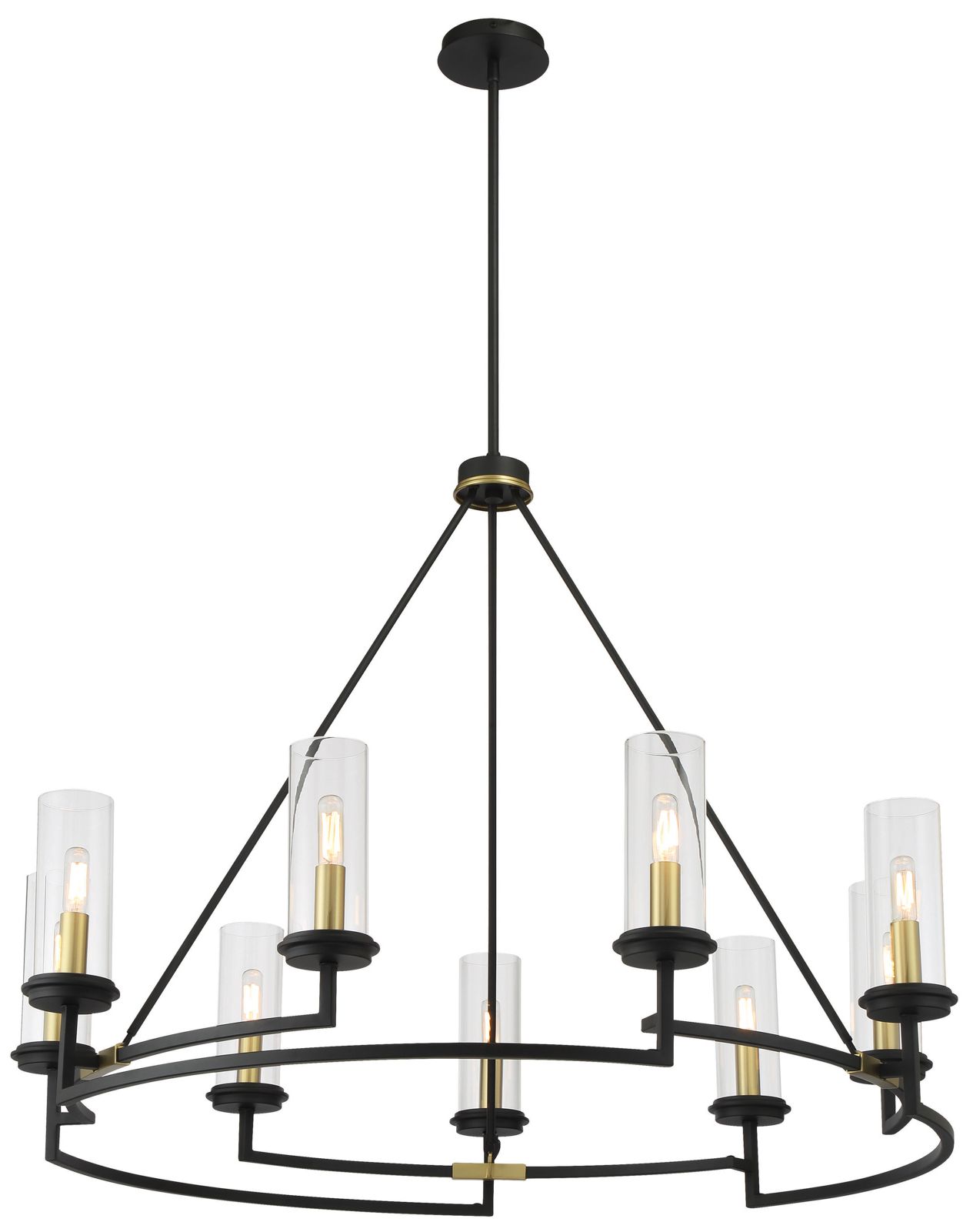 Minka-Lavery Hillstone 9-Light Black and Soft Brass Chandelier