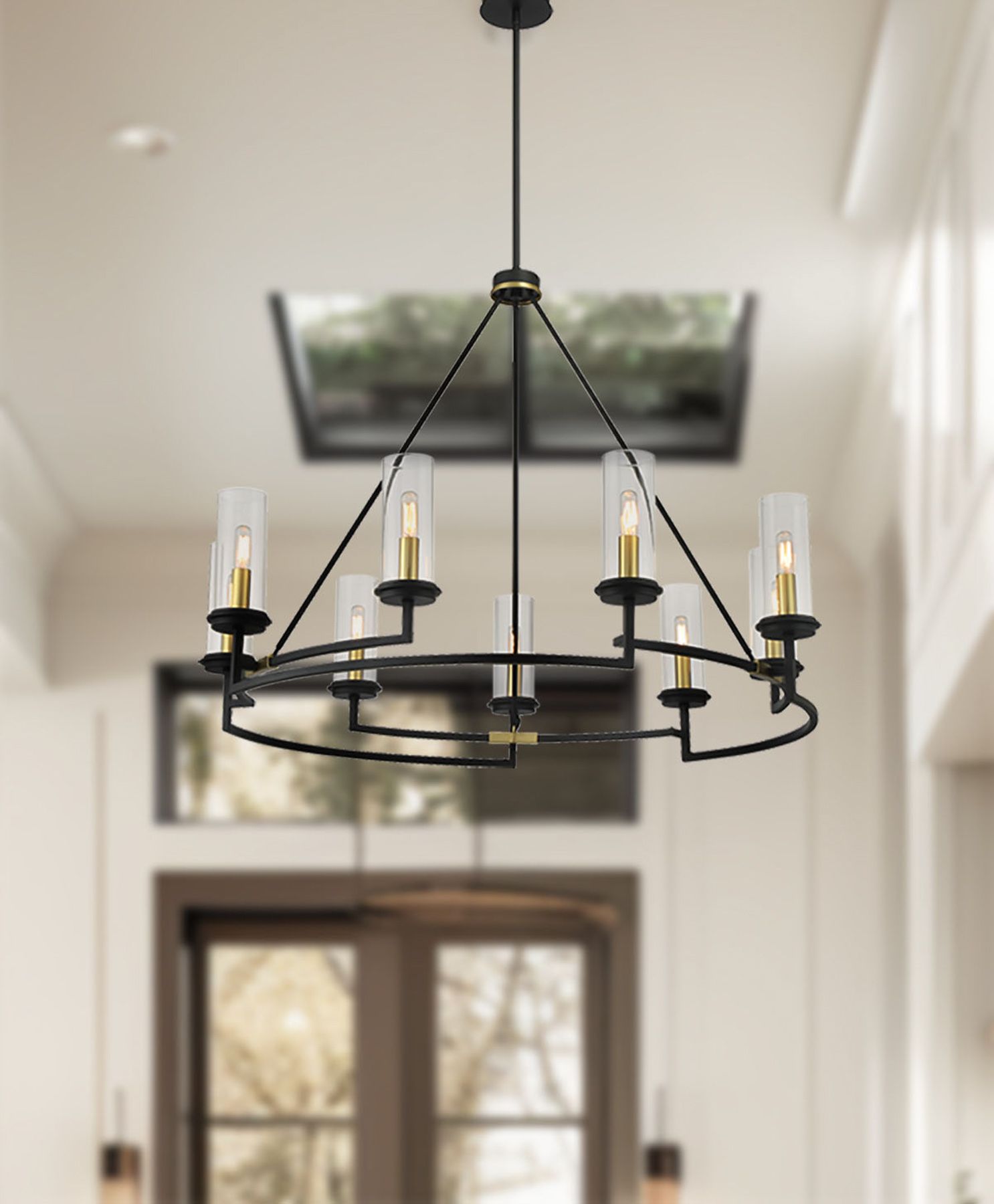 Image 3 Minka-Lavery Hillstone 9-Light Black and Soft Brass Chandelier more views