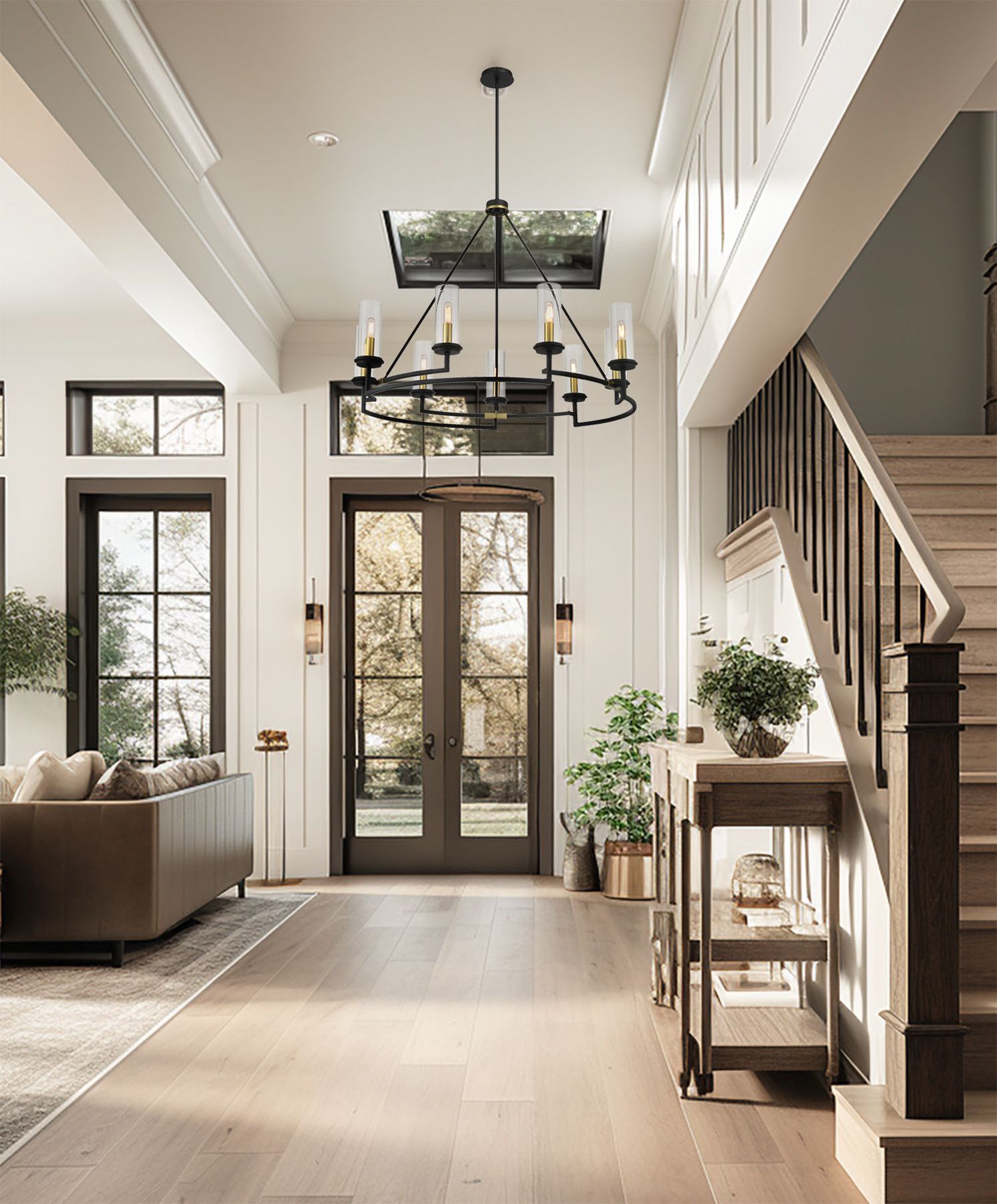 Image 4 Minka-Lavery Hillstone 9-Light Black and Soft Brass Chandelier more views