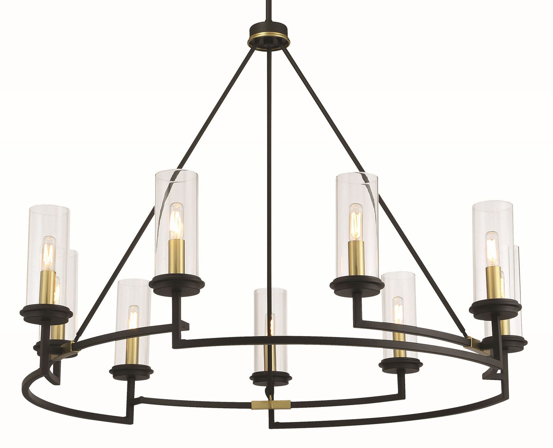 Image 6 Minka-Lavery Hillstone 9-Light Black and Soft Brass Chandelier more views