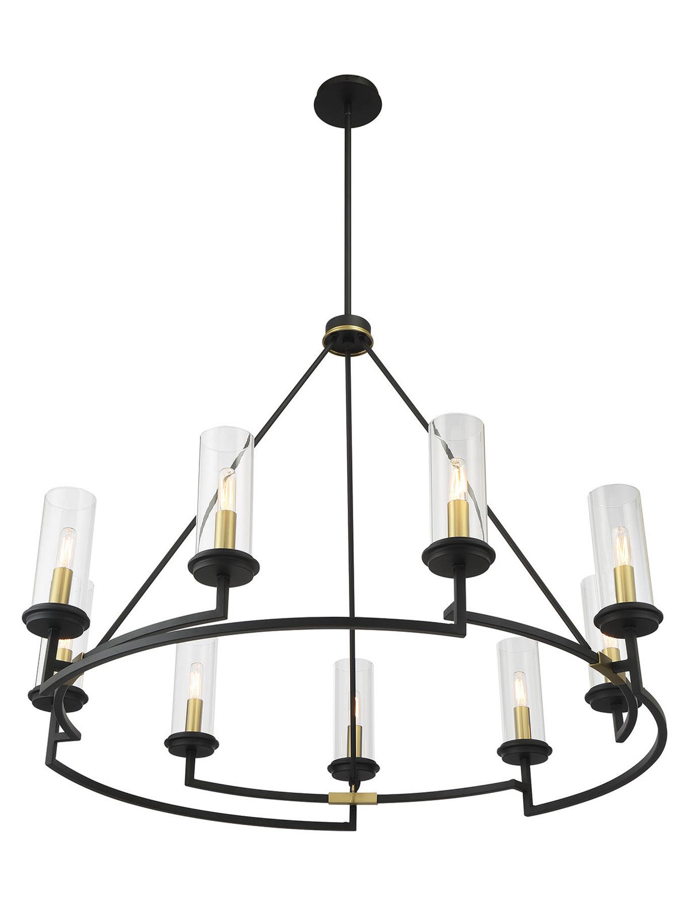 Image 7 Minka-Lavery Hillstone 9-Light Black and Soft Brass Chandelier more views