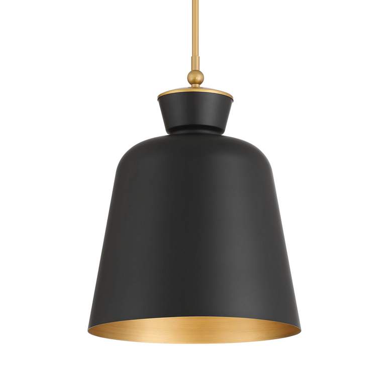 Image 3 Minka Lavery Holloway 1-Light 15-in Brass and Matte Black Pending Lighting more views