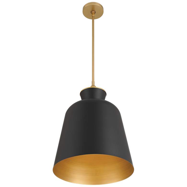 Image 5 Minka Lavery Holloway 1-Light 15-in Brass and Matte Black Pending Lighting more views