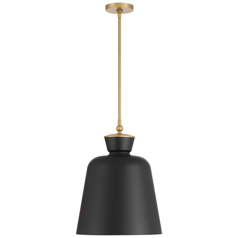 Image 6 Minka Lavery Holloway 1-Light 15-in Brass and Matte Black Pending Lighting more views