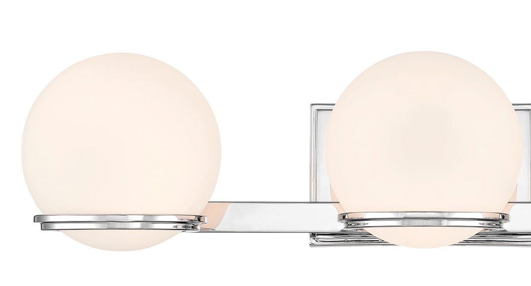 Image 2 Minka-Lavery Hollywood Nights 3-Light Chrome Vanity with Opal Glass Shade more views