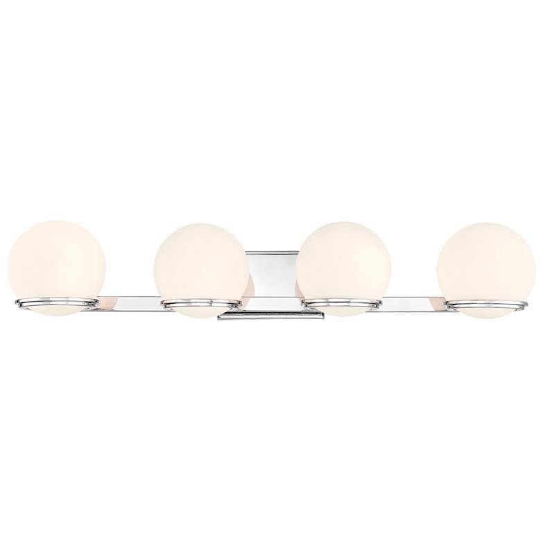 Image 1 Minka-Lavery Hollywood Nights 4-Light Chrome Vanity with Opal Glass Shade
