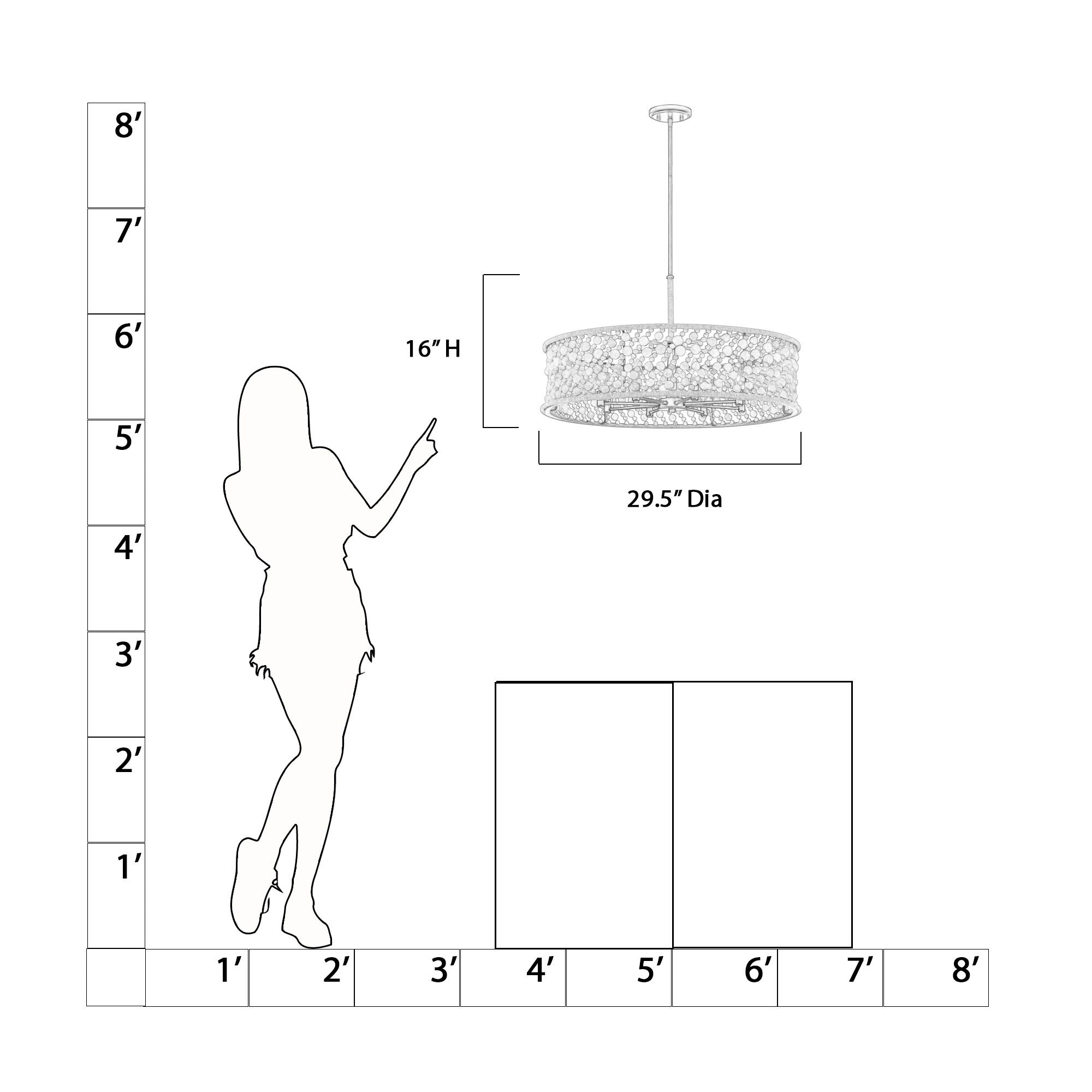 Image 5 Minka-Lavery Horsmore 8-Light 29.5-in Brass Pendant with Wooden Beads Shade more views