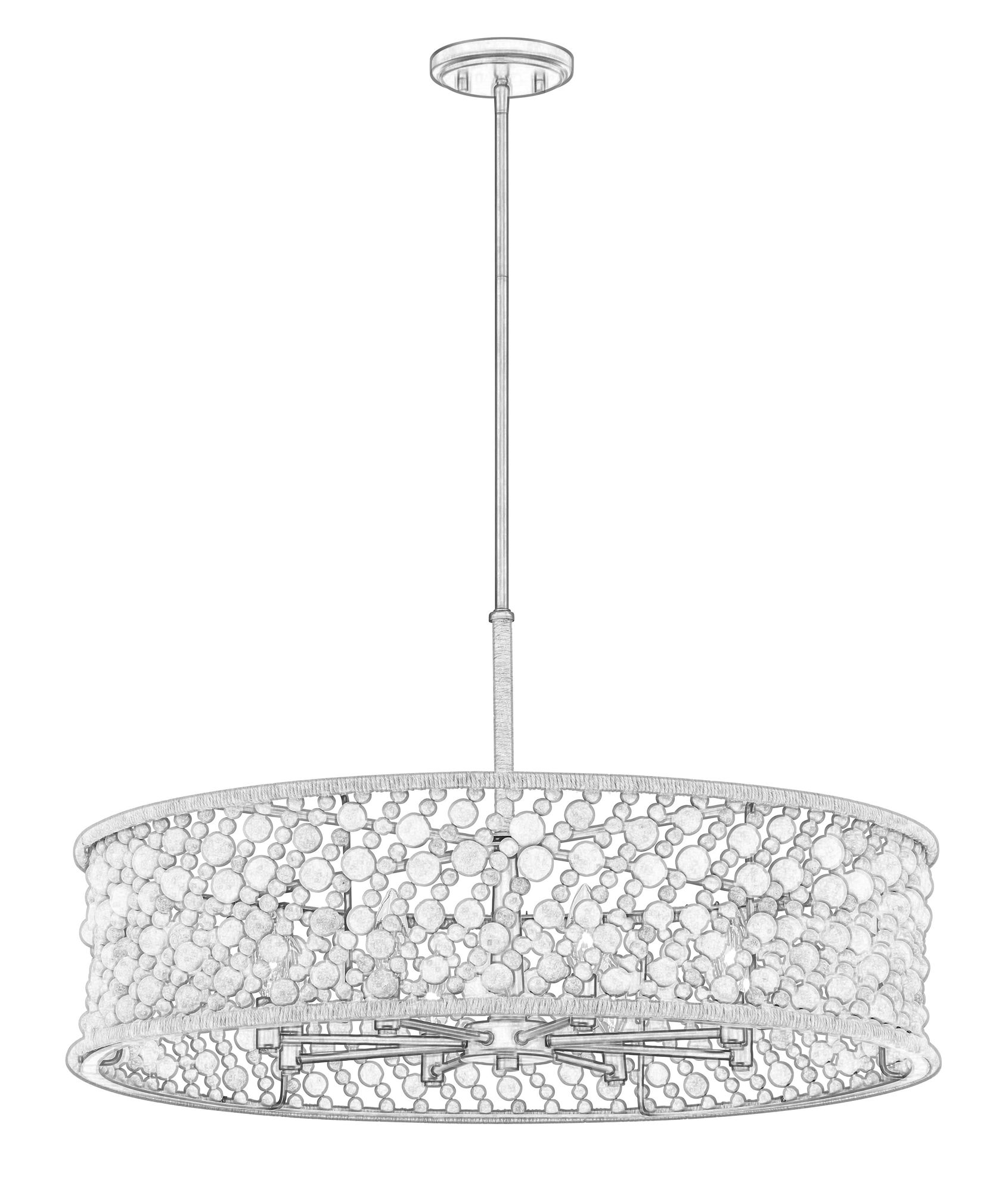 Image 6 Minka-Lavery Horsmore 8-Light 29.5-in Brass Pendant with Wooden Beads Shade more views